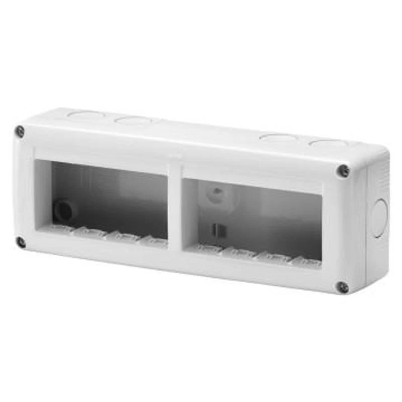 GEWISS GW27006 - Contenitore Per Apparecchi System - Orizzontale Protetto - 8 Posti - Modulo 4X2 - Grigio Ral 7035 - IP40