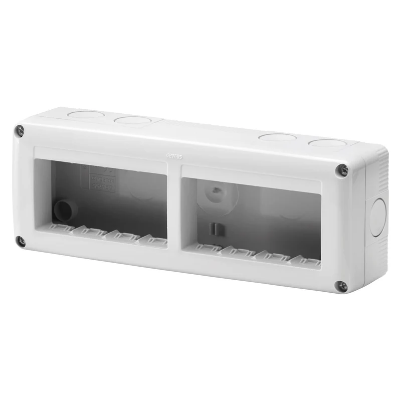GEWISS GW27006 - Contenitore Per Apparecchi System - Orizzontale Protetto - 8 Posti - Modulo 4X2 - Grigio Ral 7035 - IP40