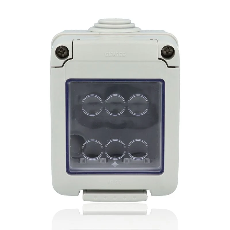 GEWISS GW27042 - Contenitore Per Apparecchi System - Stagno - 2 Posti - Grigio Ral 7035 - IP55
