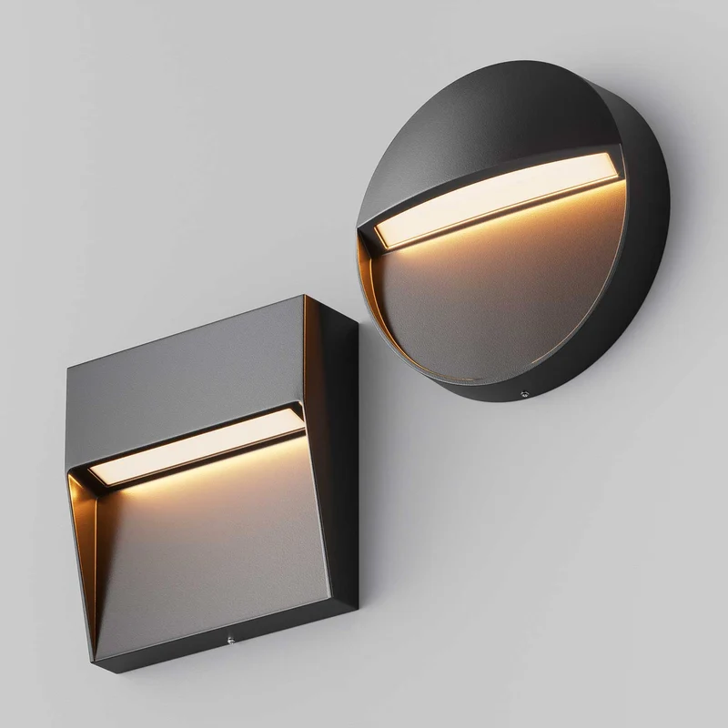 Mane - Applique murale LED carrée pour escalier en acier, style contemporain