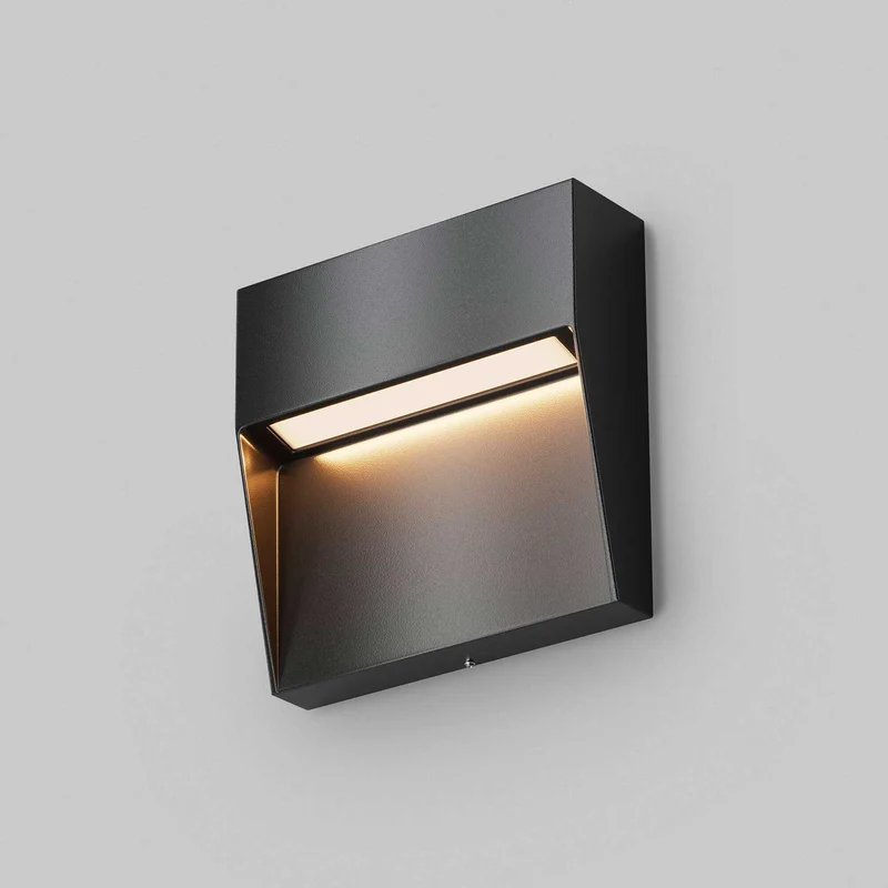 Mane - Applique murale LED carrée pour escalier en acier, style contemporain