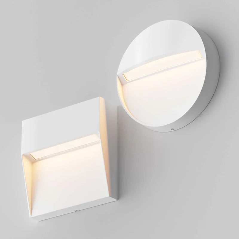 Mane - Applique murale LED ronde pour escalier en acier, style contemporain