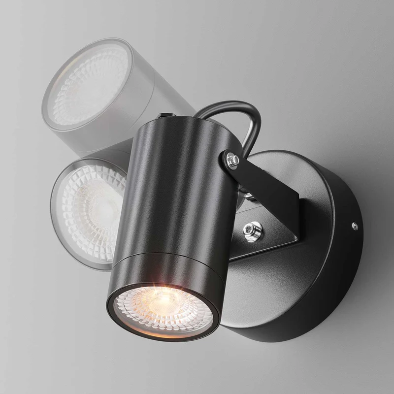 Scope - Applique murale cylindrique orientable en acier, style contemporain