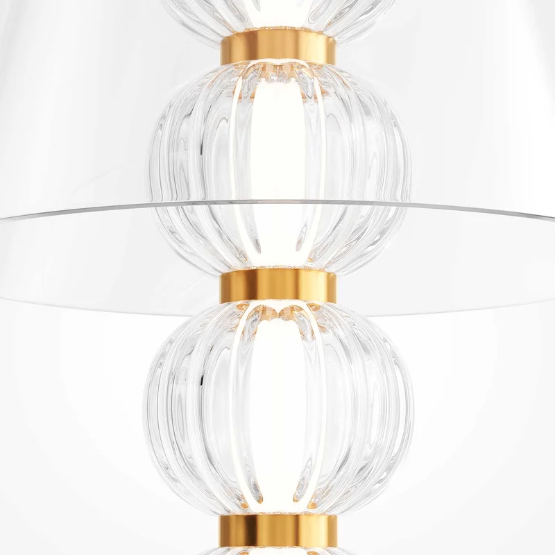 Amulet - Lampe de chevet dorée et verre pour chambre art déco