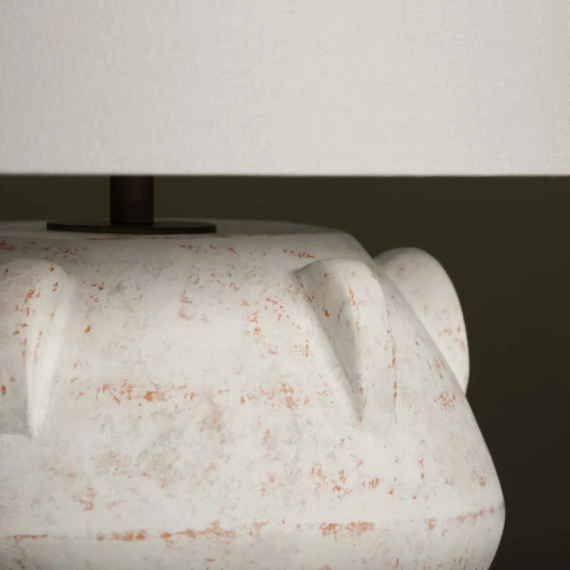 Vanda - Lampe à poser en céramique et lin, style ethnique