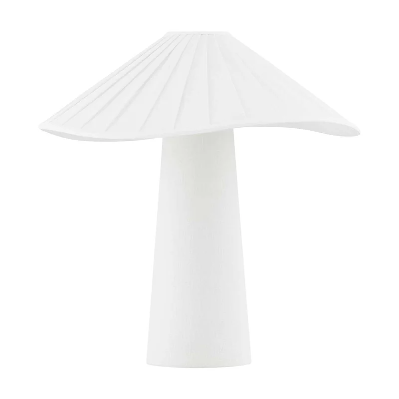 Chanterelle - Lampe à poser en lin blanc cassé, style campagne