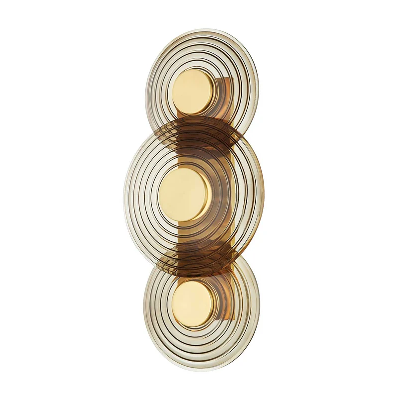 Griston - Applique murale LED en laiton et verre fumé, style contemporain