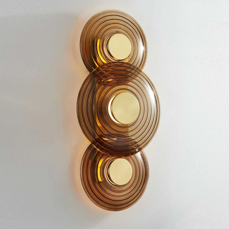 Griston - Applique murale LED en laiton et verre fumé, style contemporain