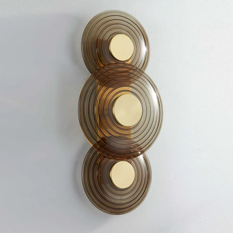 Griston - Applique murale LED en laiton et verre fumé, style contemporain