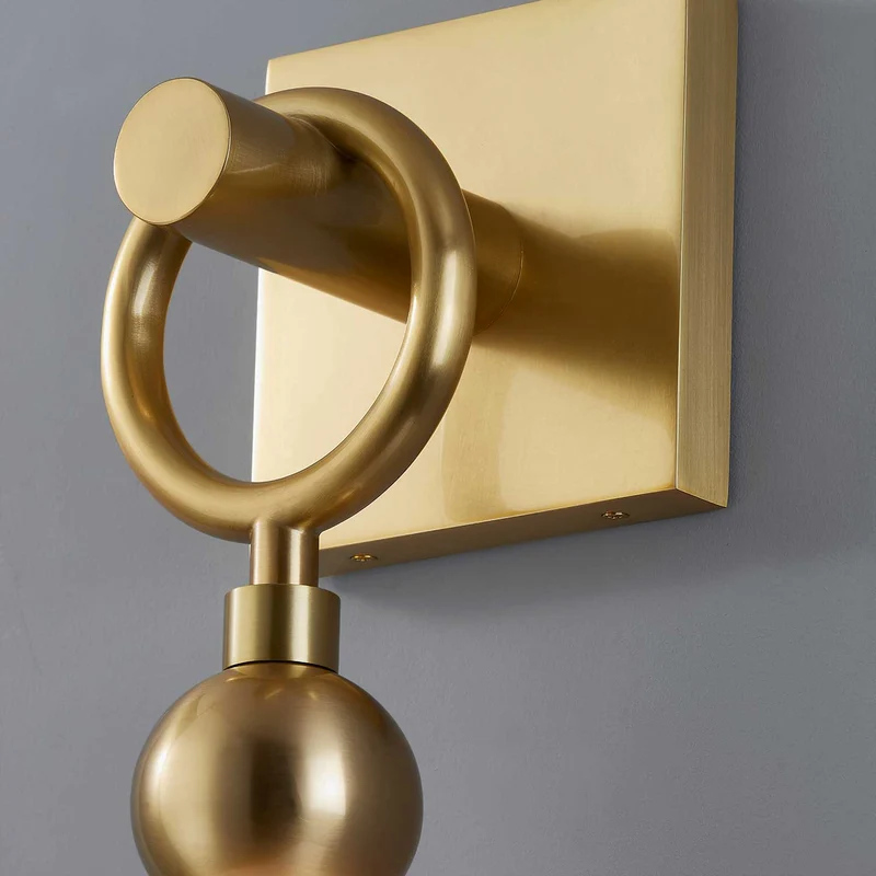Perrin - Applique murale LED en laiton et verre opalin, style contemporain