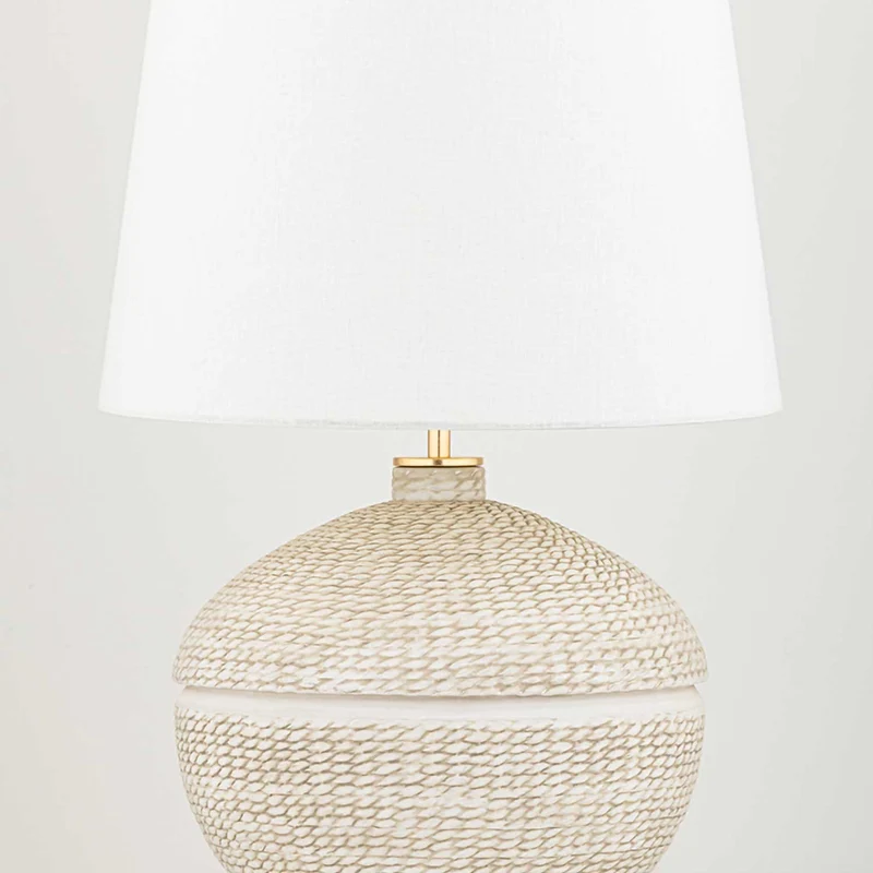 Katonah - Lampe à poser en céramique et lin, style ethnique