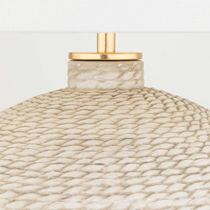 Katonah - Lampe à poser en céramique et lin, style ethnique