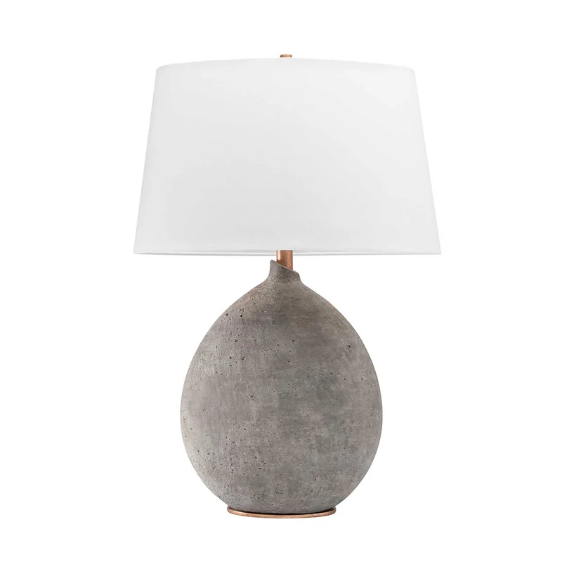 Denali - Lampe à poser en céramique et lin, style ethnique