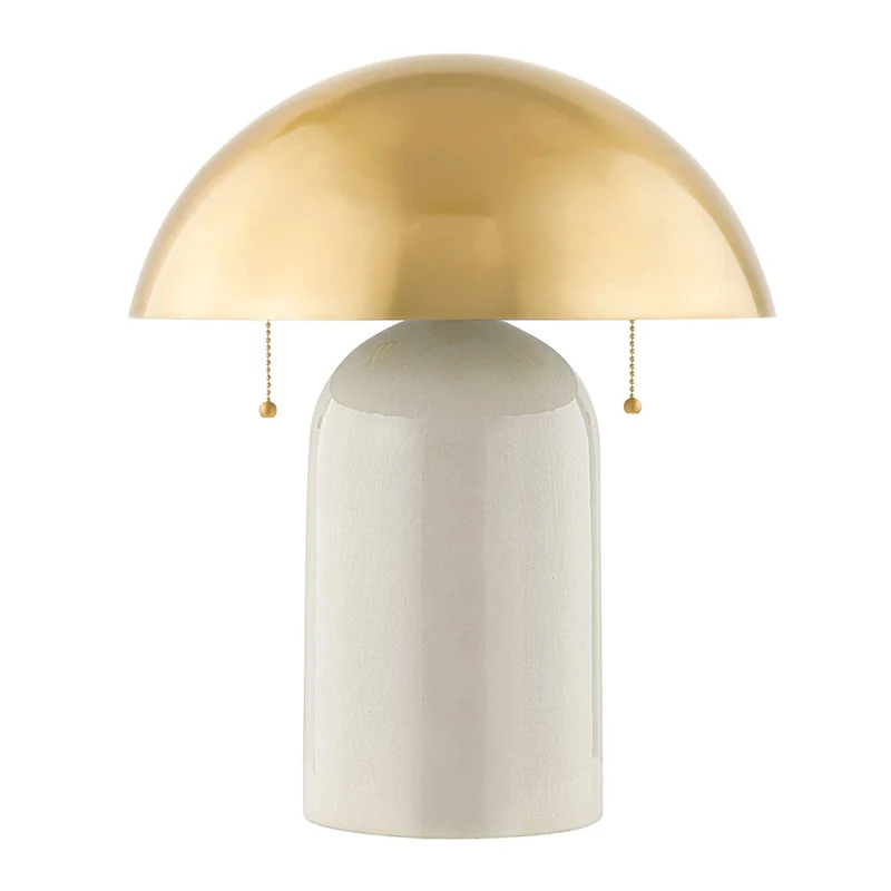 Gaia - Lampe à poser en céramique et laiton, style contemporain