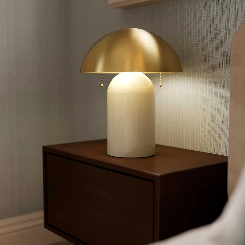 Gaia - Lampe à poser en céramique et laiton, style contemporain
