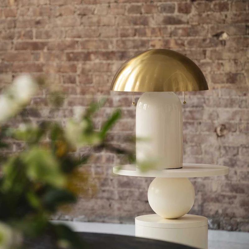 Gaia - Lampe à poser en céramique et laiton, style contemporain