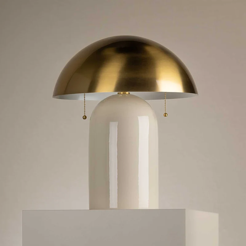 Gaia - Lampe à poser en céramique et laiton, style contemporain