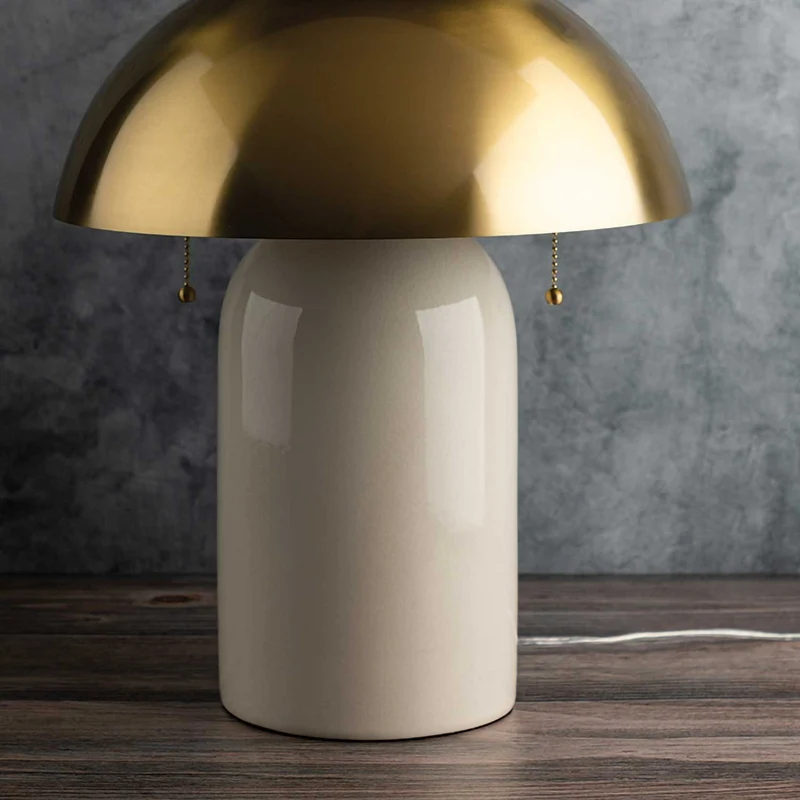 Gaia - Lampe à poser en céramique et laiton, style contemporain