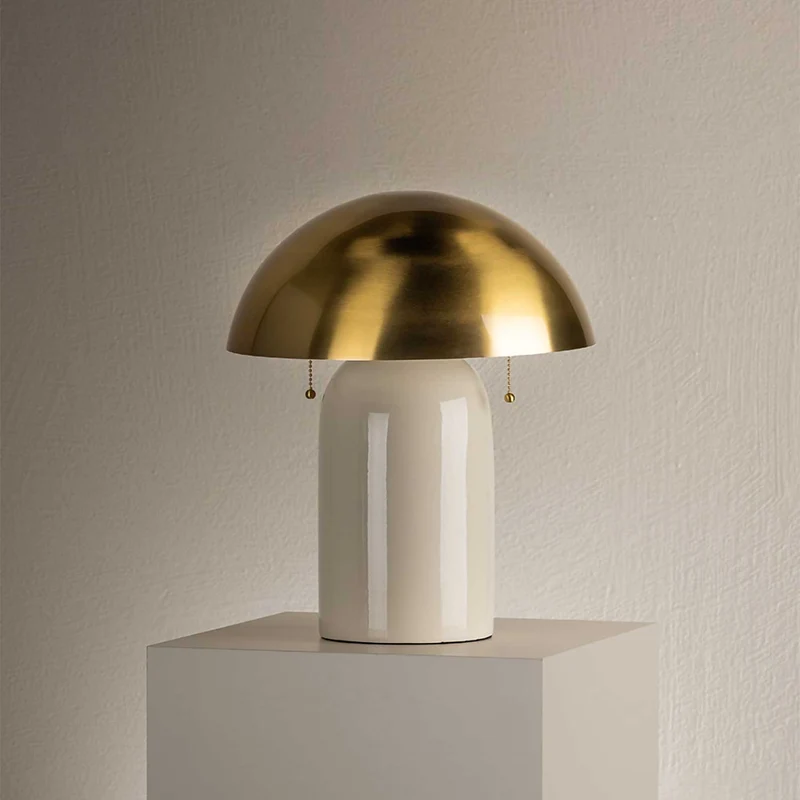 Gaia - Lampe à poser en céramique et laiton, style contemporain