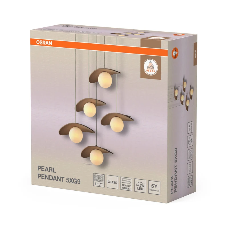 OSRAM DECOR Pearl Lampada a sospensione 5xG9 Beige