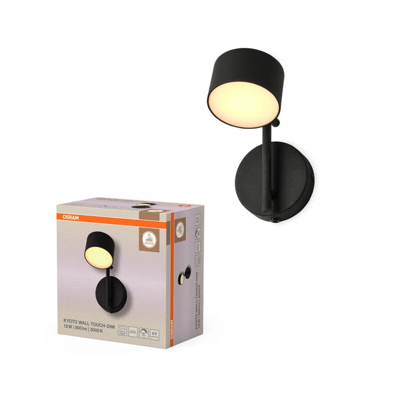 OSRAM DECOR Kyoto Applique 12W 930 TOUCH DIM Nero