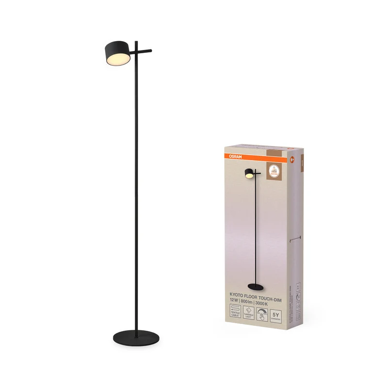 OSRAM DECOR Kyoto Lampada da terra 12W 930 TOUCH DIM Nero