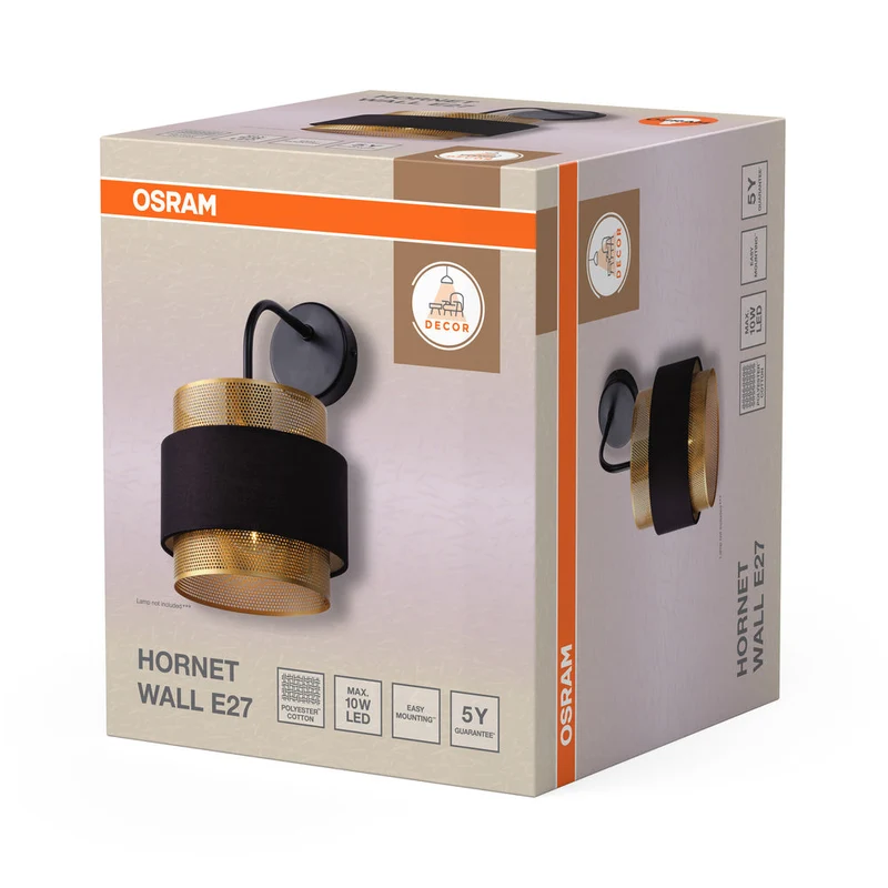 OSRAM DECOR Hornet Applique 1xE27 Nero