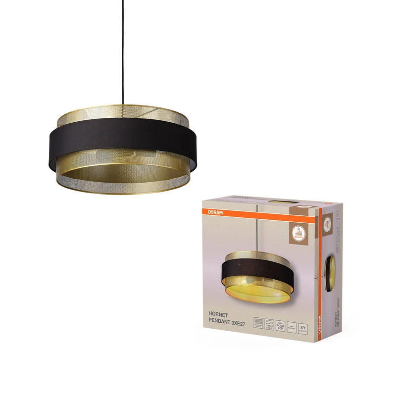 OSRAM DECOR Hornet Lampada a sospensione 3xE27 Nero