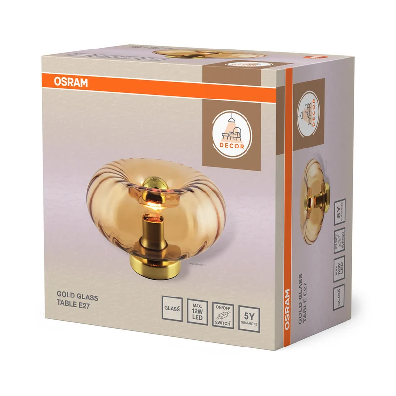 OSRAM DECOR Gold Glass Lampada da tavolo E27 Oro