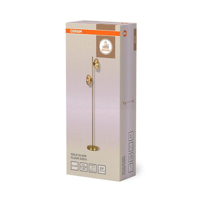 OSRAM DECOR Gold Glass Lampada da terra 2xE14 Oro
