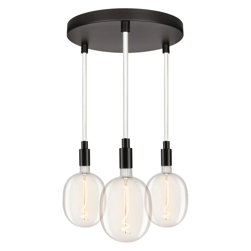 OSRAM DECOR Glow Lampada a sospensione Plate, cavo illuminato, 3xE27 LED Select