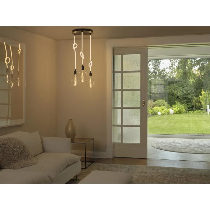 OSRAM DECOR Glow Lampada a sospensione Plate, cavo illuminato, 3xE27 LED Select