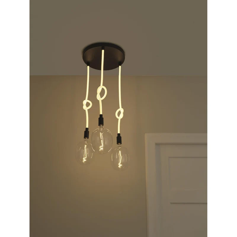 OSRAM DECOR Glow Lampada a sospensione Plate, cavo illuminato, 3xE27 LED Select