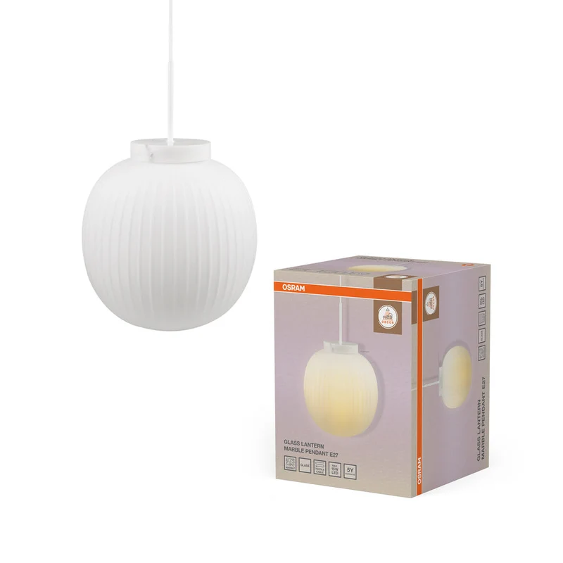 OSRAM DECOR Glass Lantern Marble Lampada a sospensione E27