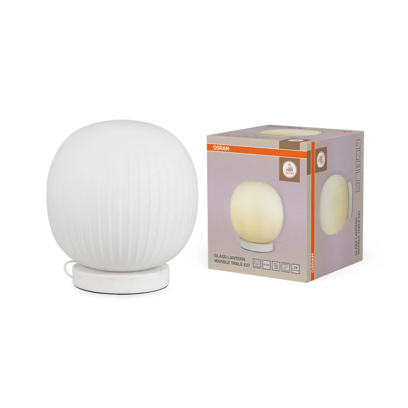 OSRAM DECOR Glass Lantern Marble Lampada da tavolo E27