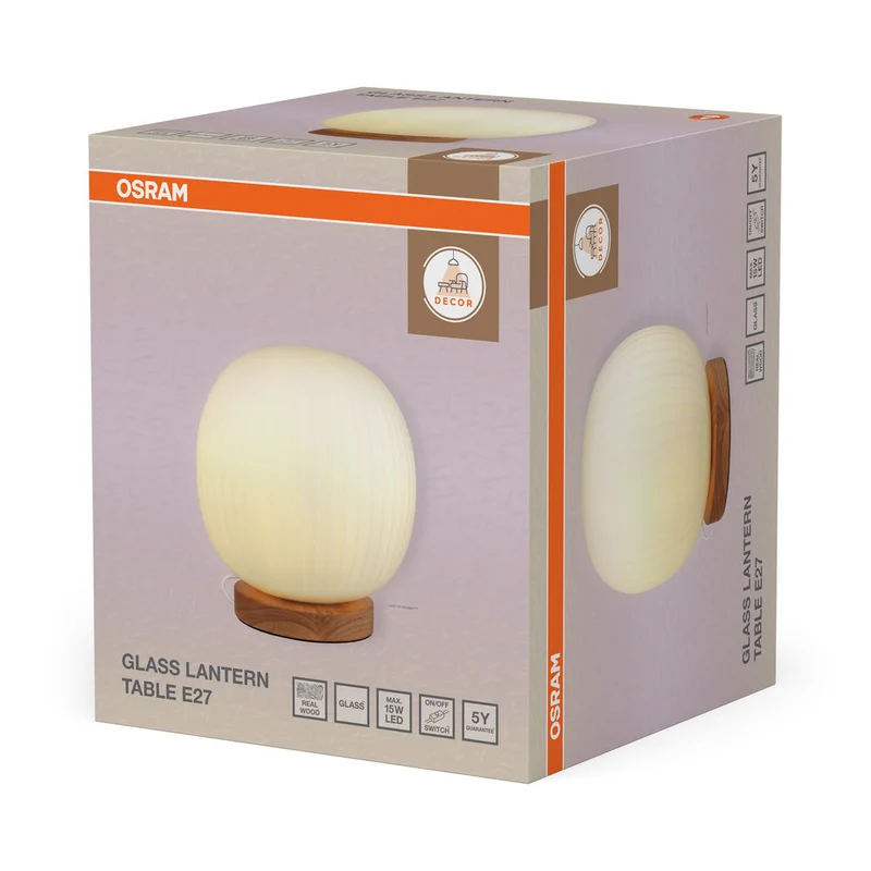 OSRAM DECOR Glass Lantern Lampada da tavolo E27