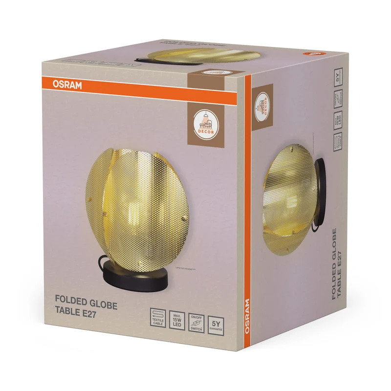 OSRAM DECOR Folded Globe Lampada da tavolo E27 Oro