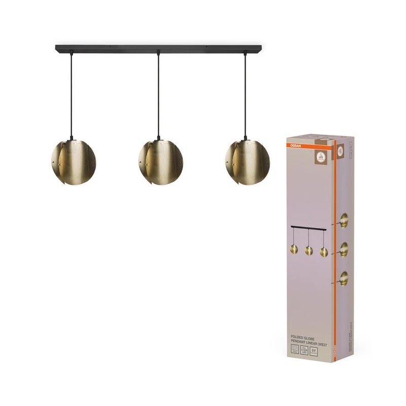 OSRAM DECOR Folded Globe Lampada a sospensione lineare 3xE27 Oro