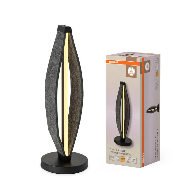 OSRAM DECOR Lampada da tavolo Flat Felt 13W 830 Grigio scuro