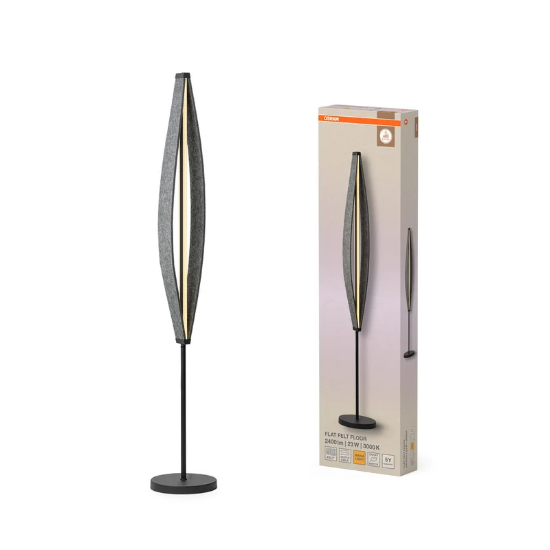 OSRAM DECOR Lampada da terra Flat Felt 23W 830 Grigio scuro