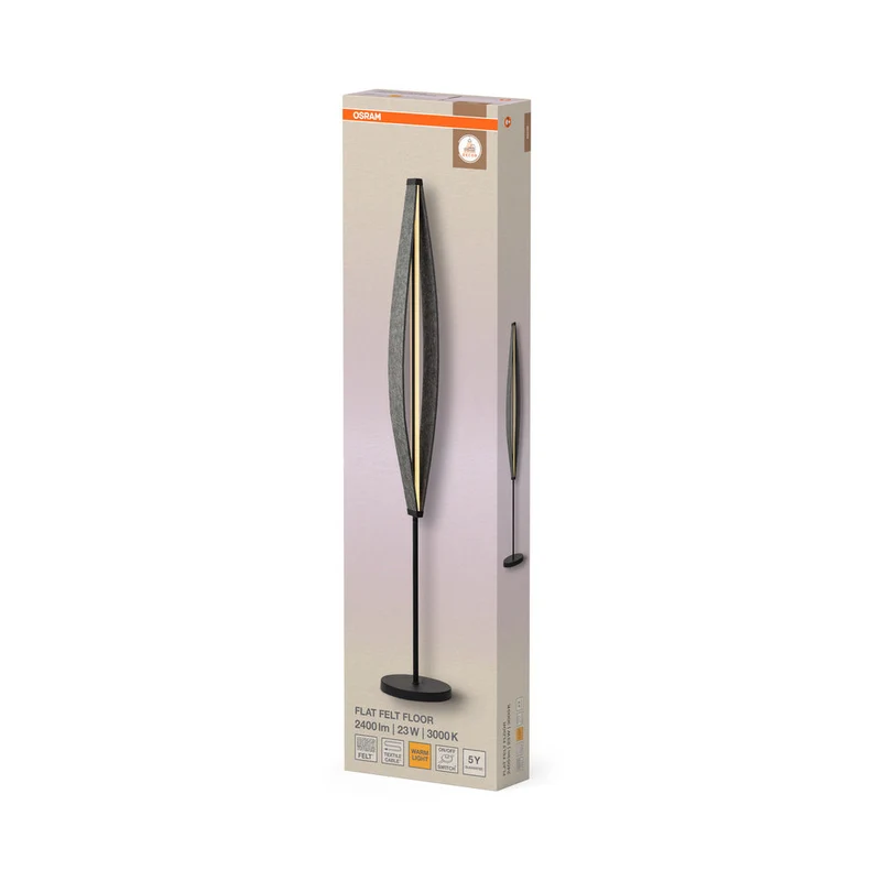 OSRAM DECOR Lampada da terra Flat Felt 23W 830 Grigio scuro