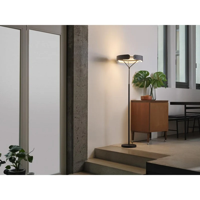 OSRAM DECOR Lampada da terra Curve Felt 33W 830 Grigio scuro