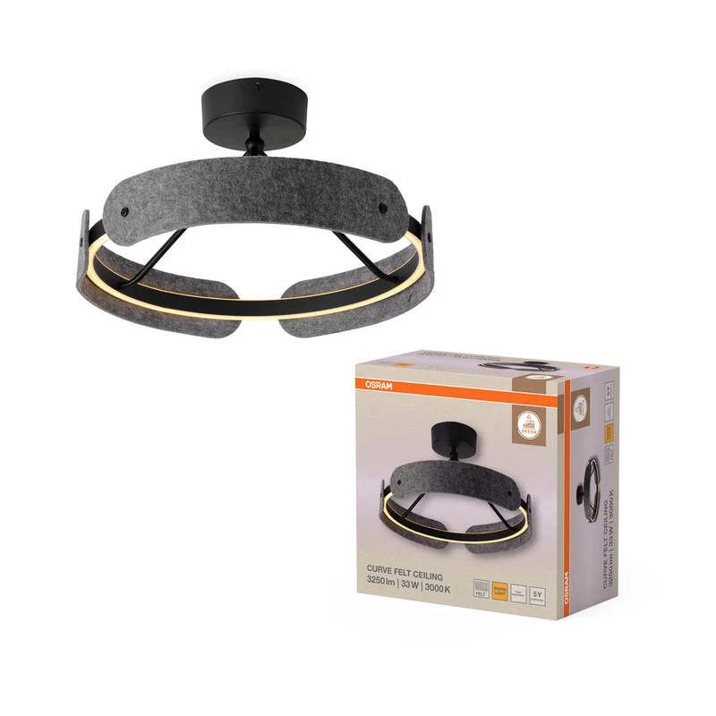 OSRAM DECOR Plafoniera Curve Felt 33W 830 Grigio scuro