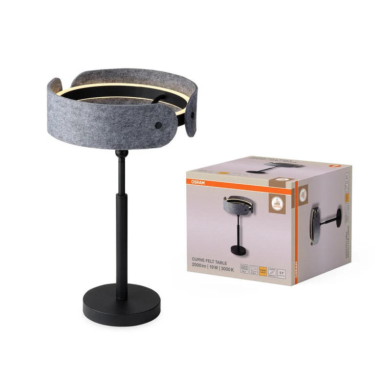 OSRAM DECOR Lampada da tavolo Curve Felt 19W 830 Grigio scuro