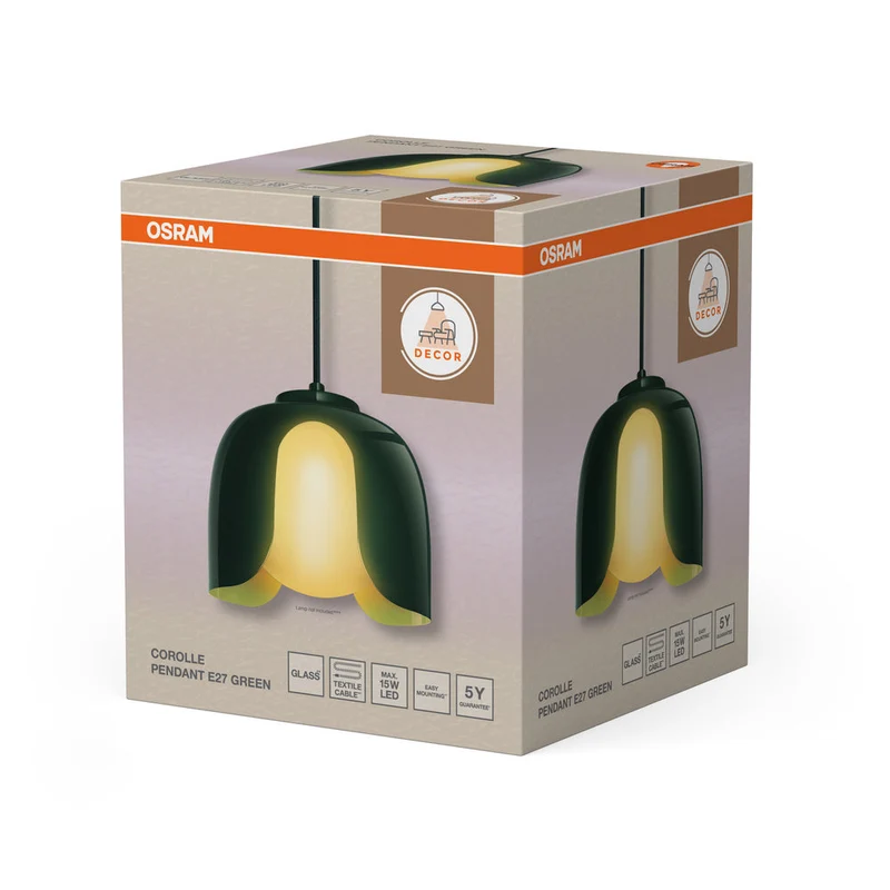 OSRAM DECOR Lampada a sospensione Corolle E27 Verde