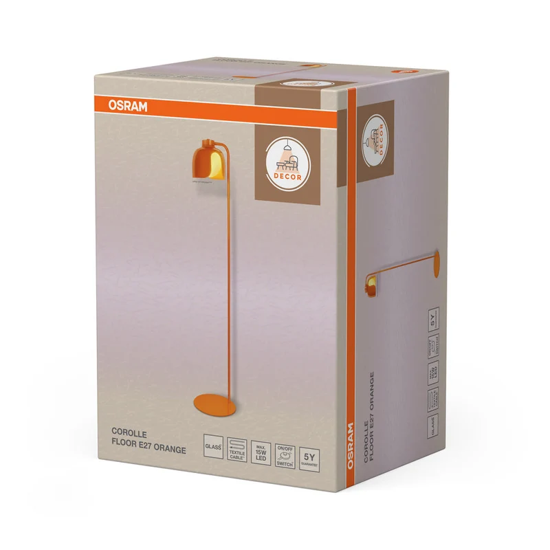 OSRAM DECOR Lampada da terra Corolle E27 Arancione