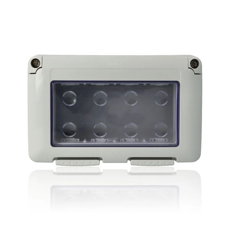 GEWISS GW27044 - Contenitore Per Apparecchi System - Stagno - 4 Posti - Grigio Ral 7035 - IP55