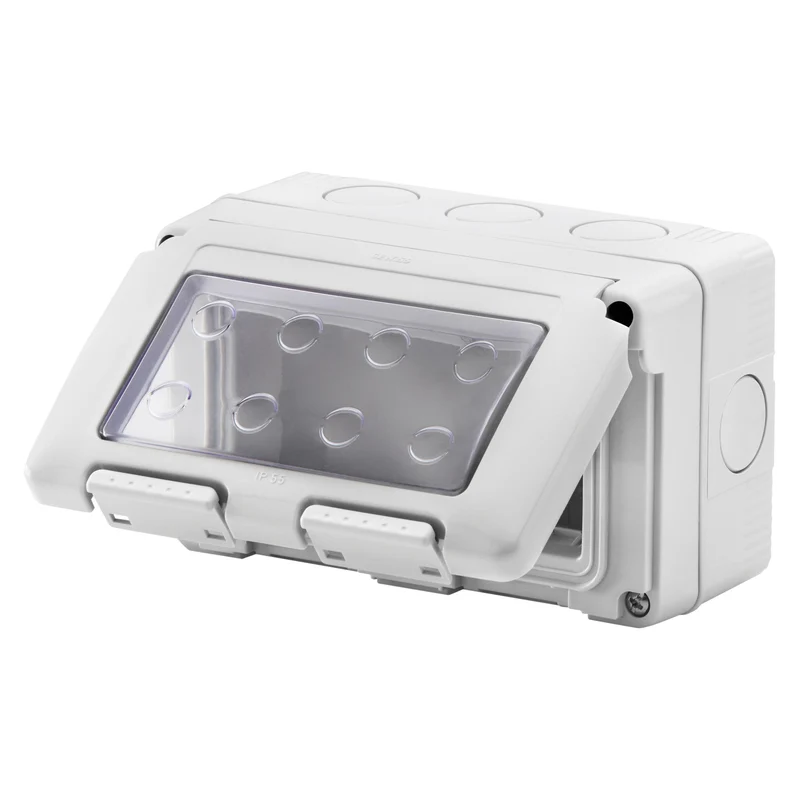 GEWISS GW27044 - Contenitore Per Apparecchi System - Stagno - 4 Posti - Grigio Ral 7035 - IP55