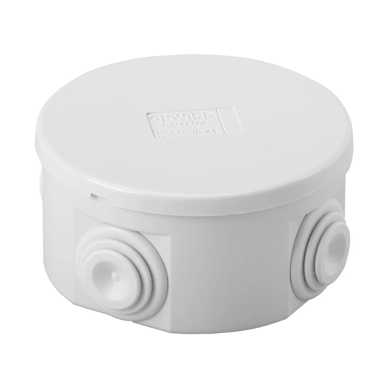 GEWISS GW44002 - Scatola di derivazione con coperchio a pressione - IP44 -dim. int. diam. 80x40 -pareti con passacavi - Grigio