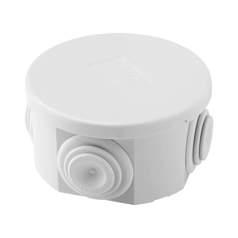 GEWISS GW44001 - Scatola di derivazione con coperchio a pressione - IP44 -dim. int. diam. 65x35 - pareti con passacavi - Grigio